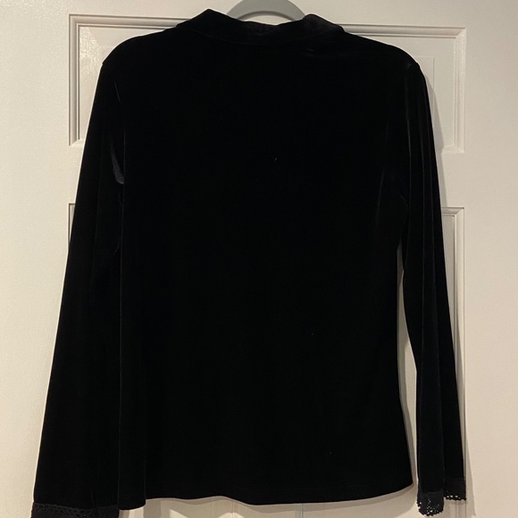 Impressions Velour Black Long Sleeve Shirt - Size Medium - Picture 9 of 9